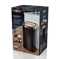 Tower Sensor Bin 58Ltr - Black & Rose Gold Tower Sensor Bin 58Ltr - Black & Rose Gold